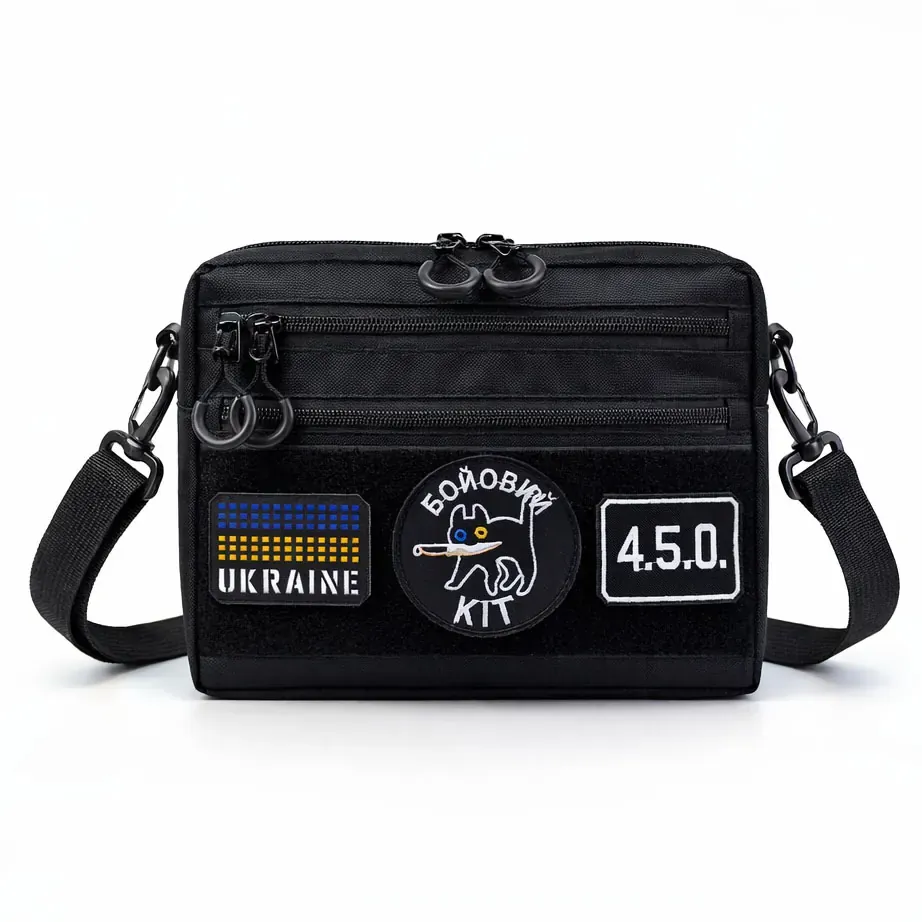 EDC-сумка месенджер з Cordura 600D, 25×20 см, чорний