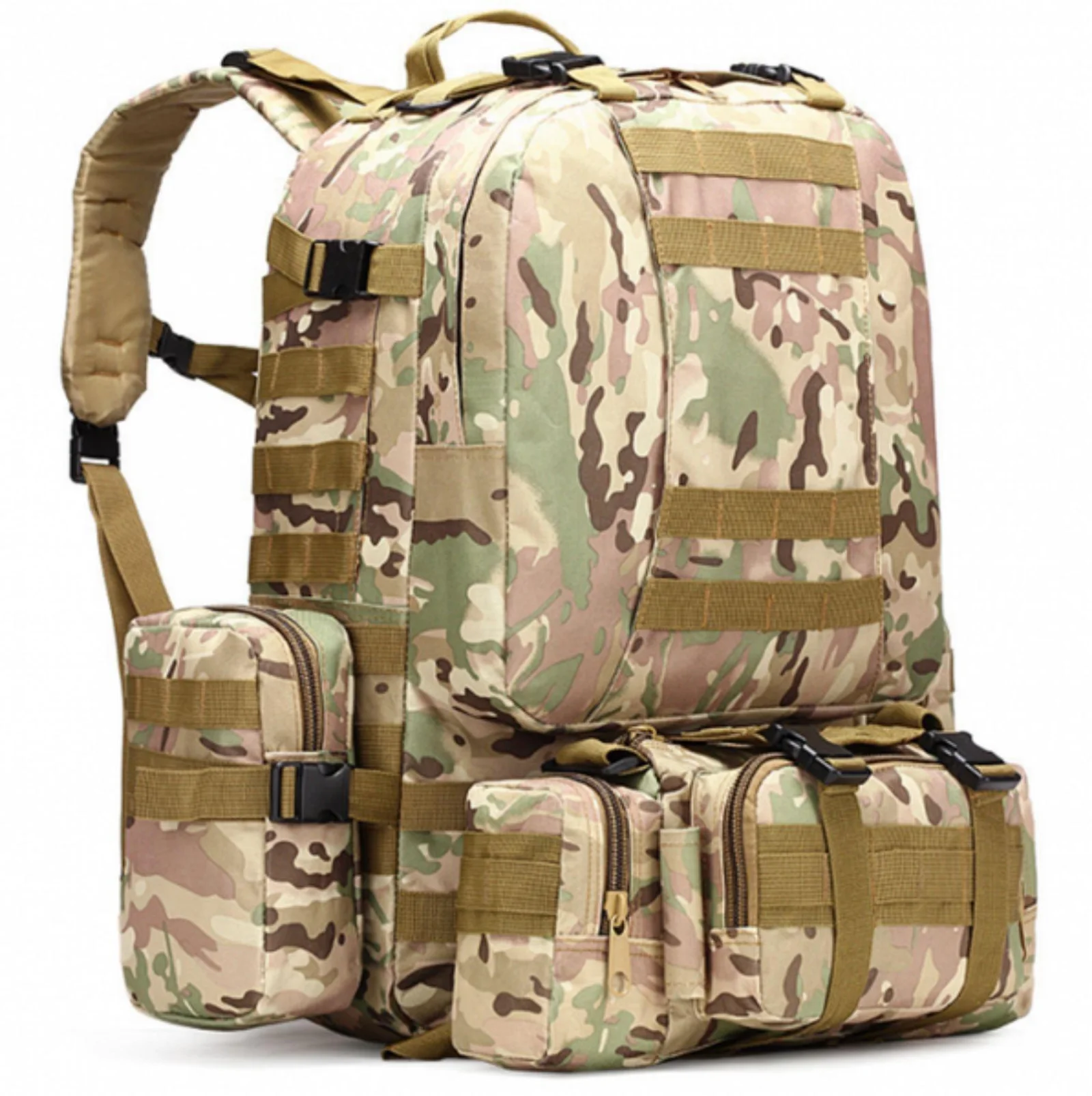 Тактичний рюкзак MOLLE Assault 55л + (3 органайзери) Мультикам