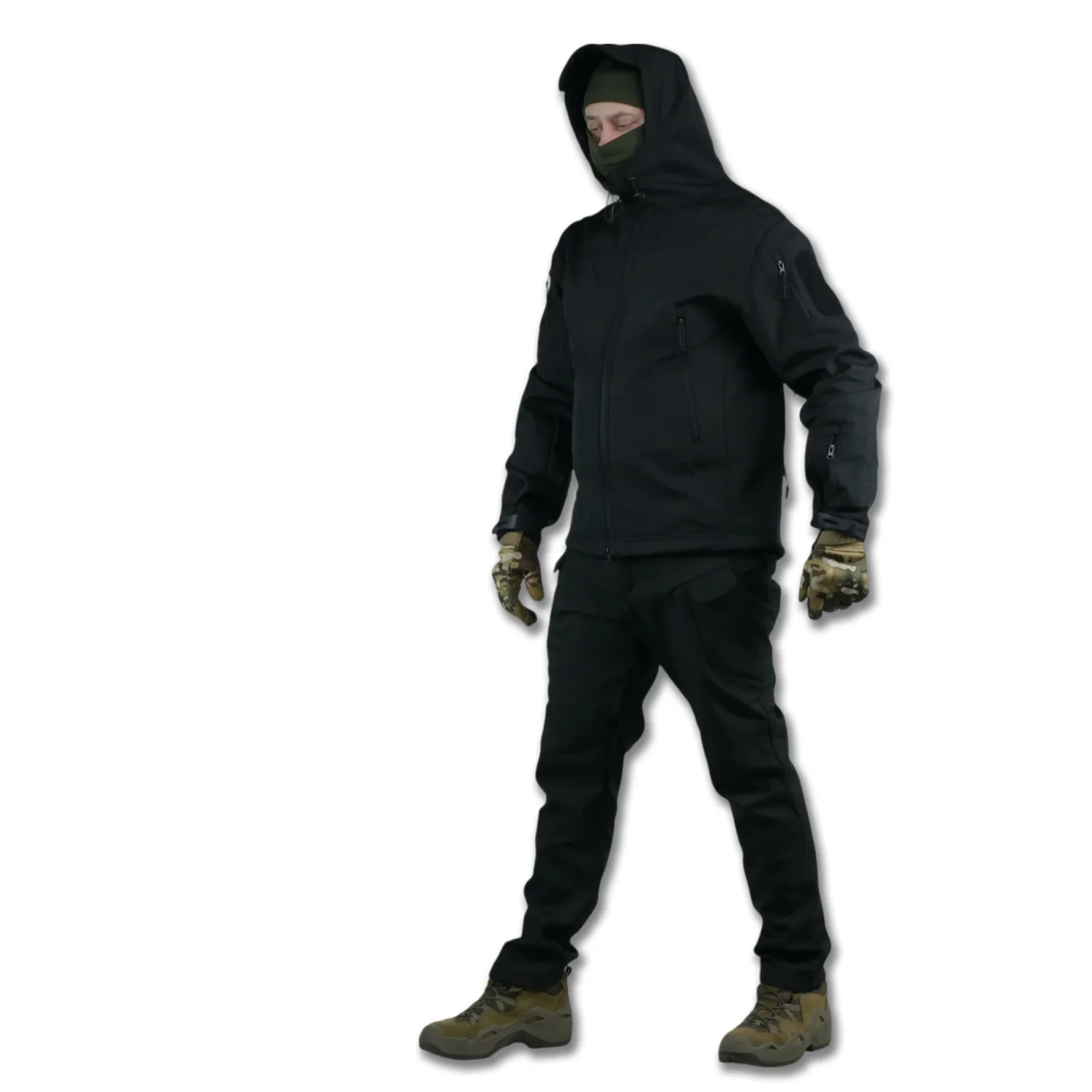 Тактичний демісезонний костюм Softshell Чорний