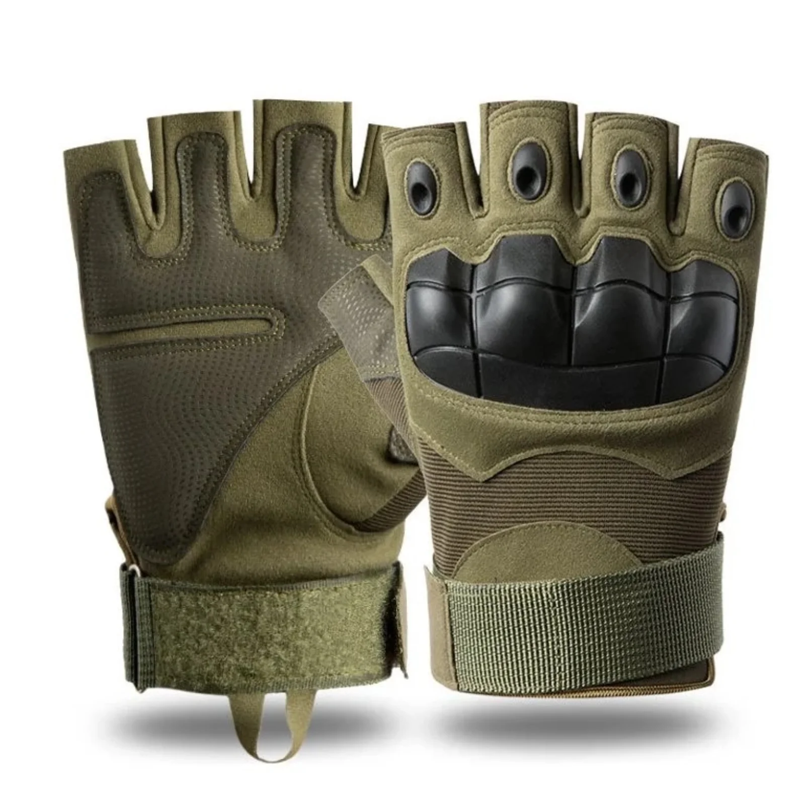 Рукавиці олива безпалі з накладками Outdoor Tactics