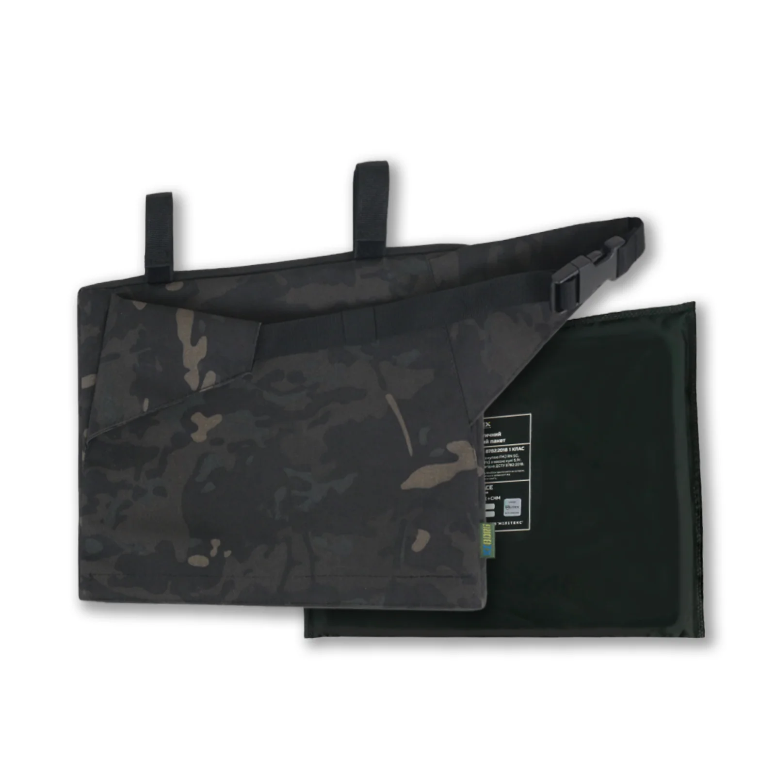 Каремат-сидушка Kiborg з балістичним пакетом 1 клас захисту Militex 20mm CORDURA Black Multicam